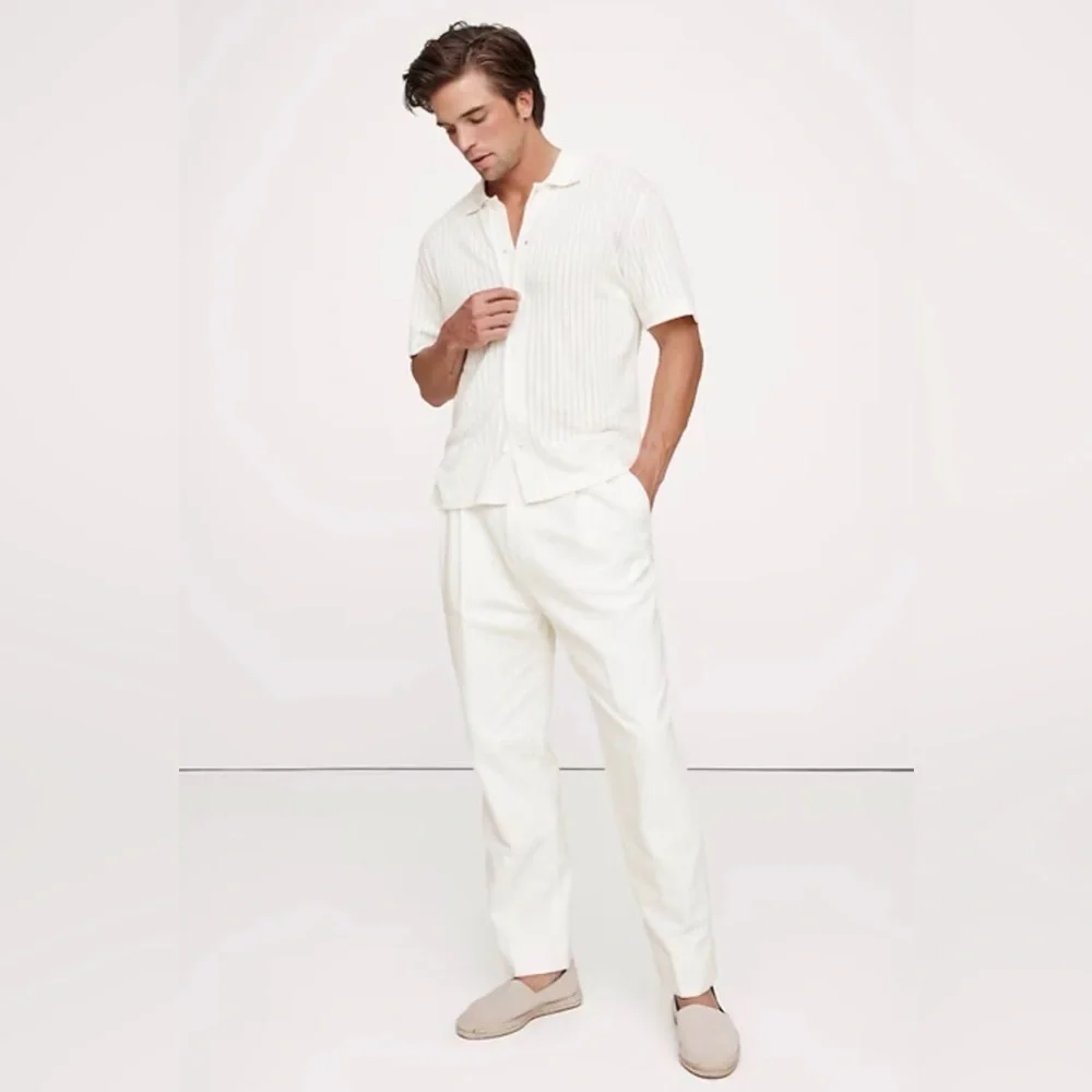 NWT Banana Republic Cotton Linen Blend Suit Pant Sz 34 x 30.